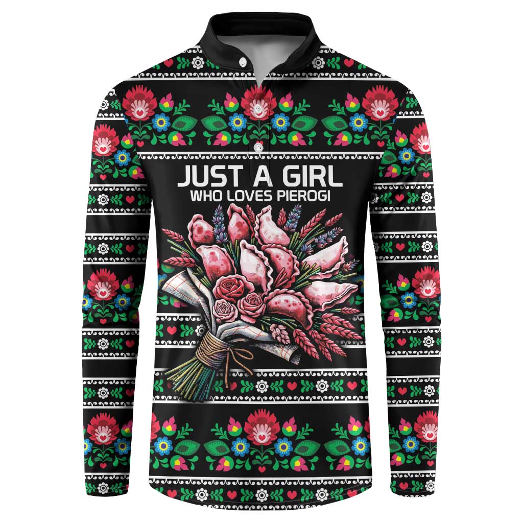 Pink Pierogi Flowers Over Dumplings Button Sweatshirt