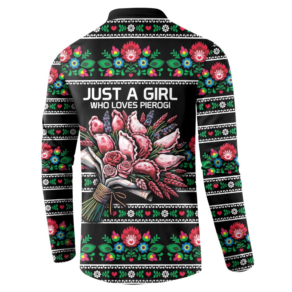 Pink Pierogi Flowers Over Dumplings Button Sweatshirt
