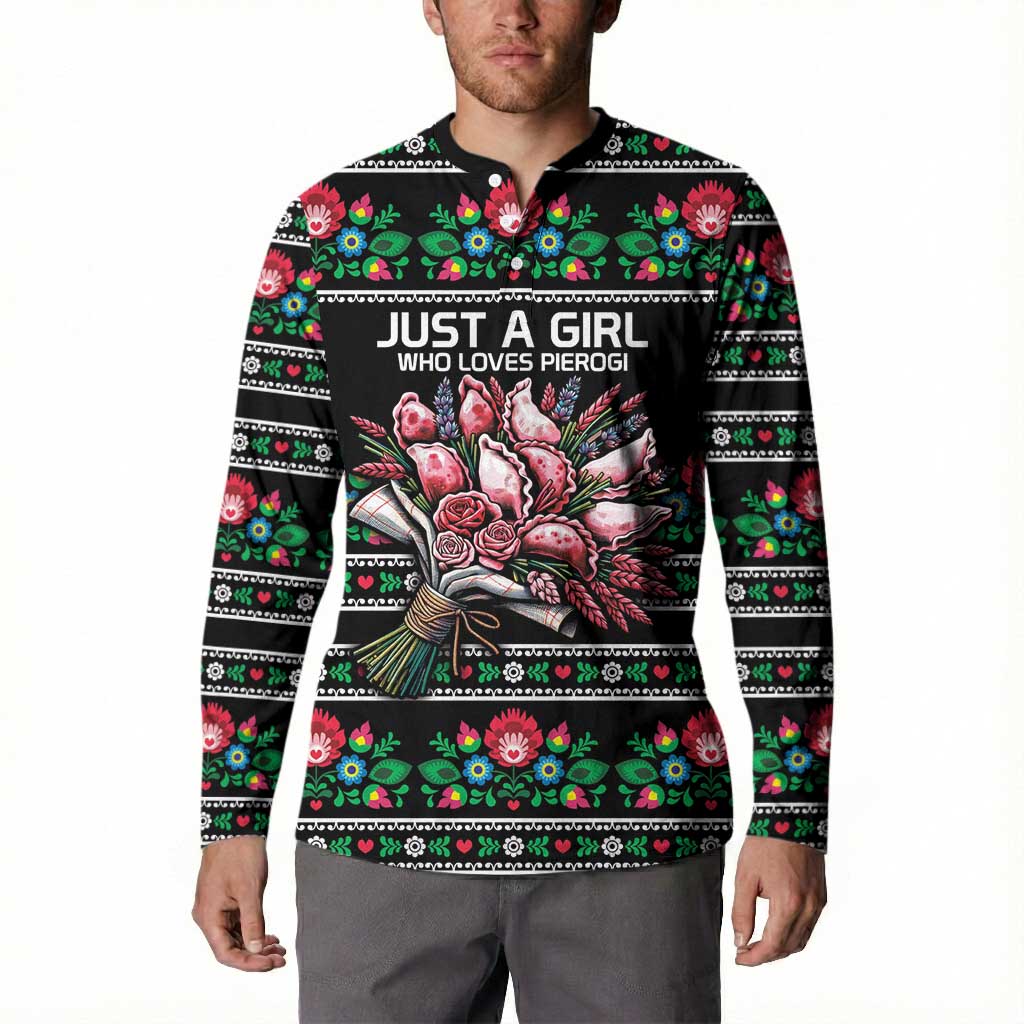 Pink Pierogi Flowers Over Dumplings Button Sweatshirt