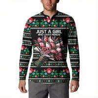 Pink Pierogi Flowers Over Dumplings Button Sweatshirt