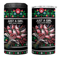 Pink Pierogi Flowers Over Dumplings 4 in 1 Can Cooler Tumbler