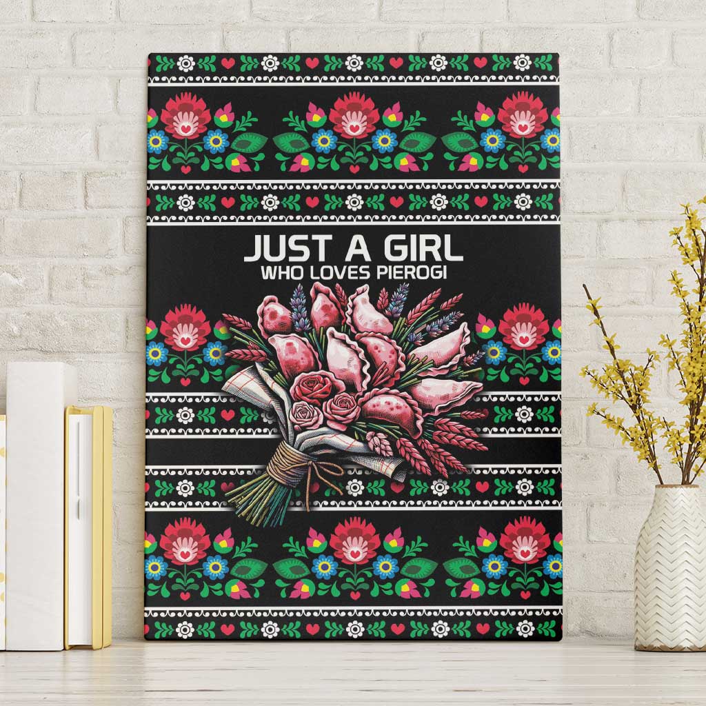 Pink Pierogi Flowers Over Dumplings Canvas Wall Art
