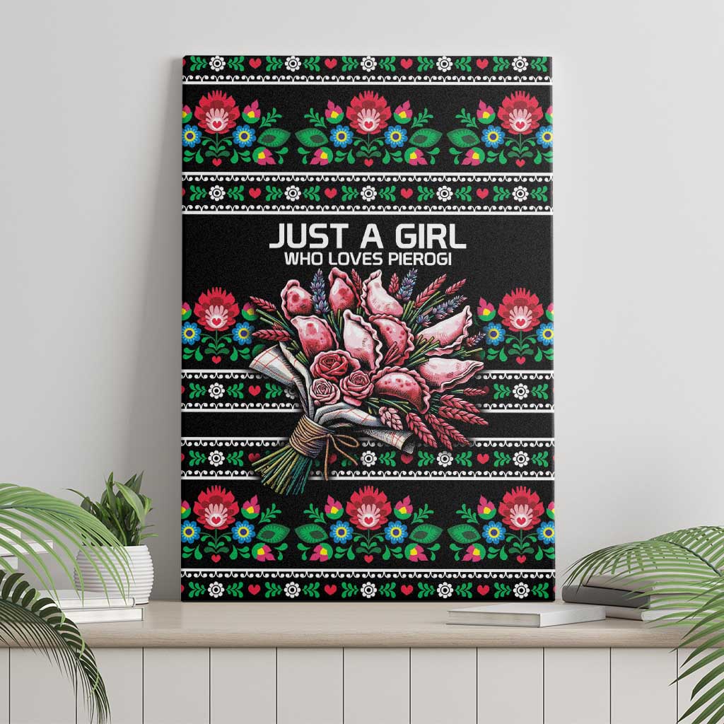 Pink Pierogi Flowers Over Dumplings Canvas Wall Art
