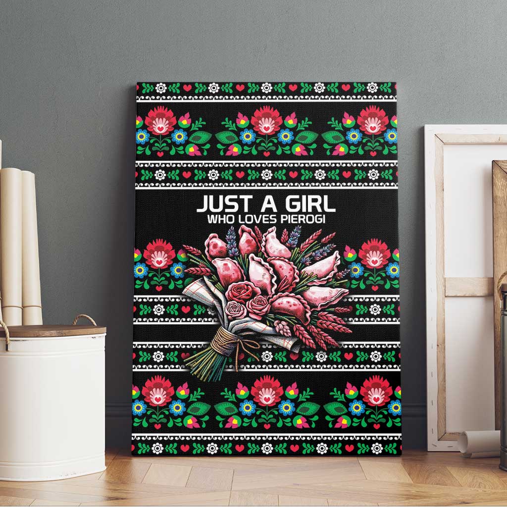 Pink Pierogi Flowers Over Dumplings Canvas Wall Art