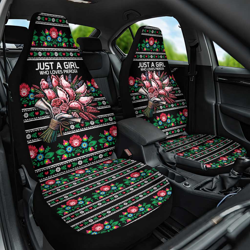 Pink Pierogi Flowers Over Dumplings Car Seat Cover