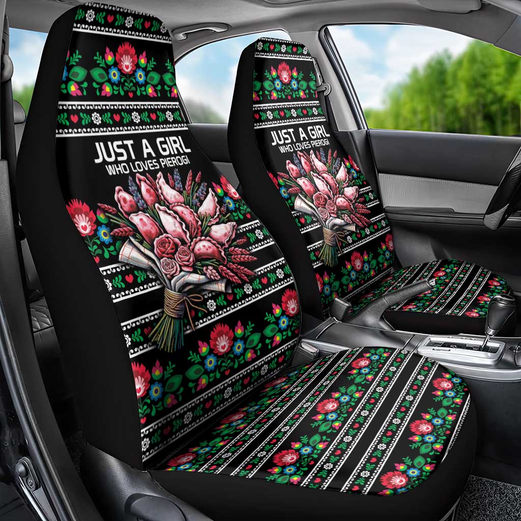 Pink Pierogi Flowers Over Dumplings Car Seat Cover