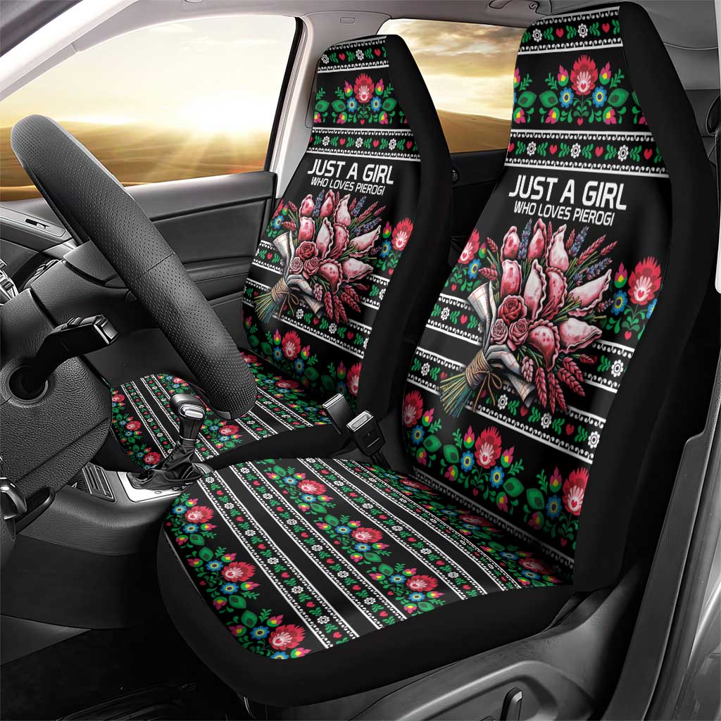 Pink Pierogi Flowers Over Dumplings Car Seat Cover