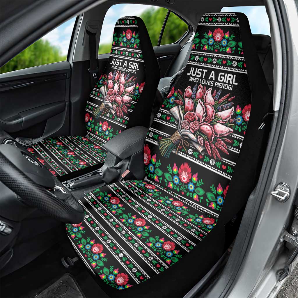 Pink Pierogi Flowers Over Dumplings Car Seat Cover