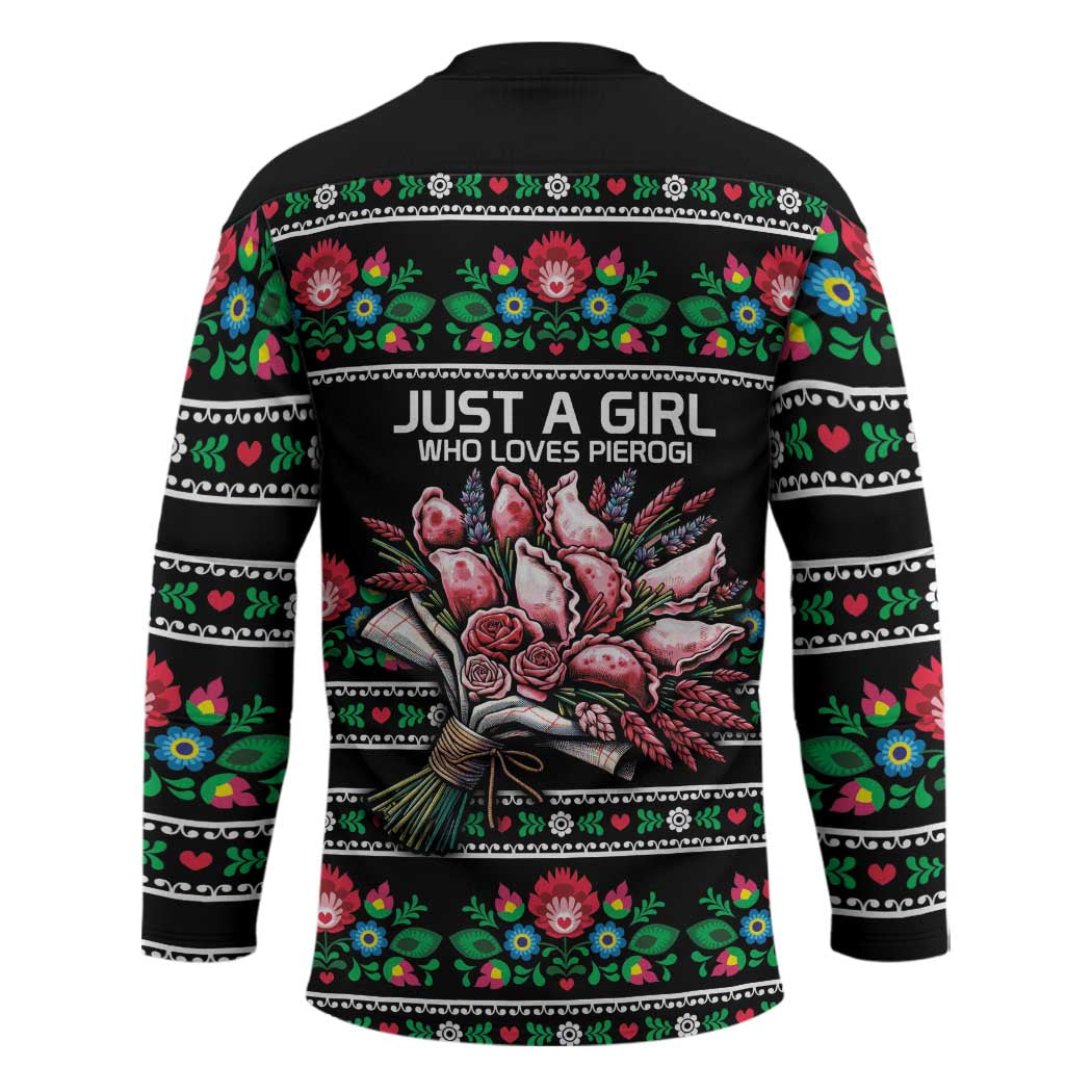 Pink Pierogi Flowers Over Dumplings Hockey Jersey