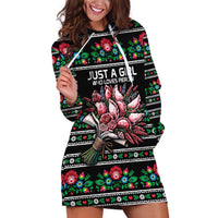 Pink Pierogi Flowers Over Dumplings Hoodie Dress