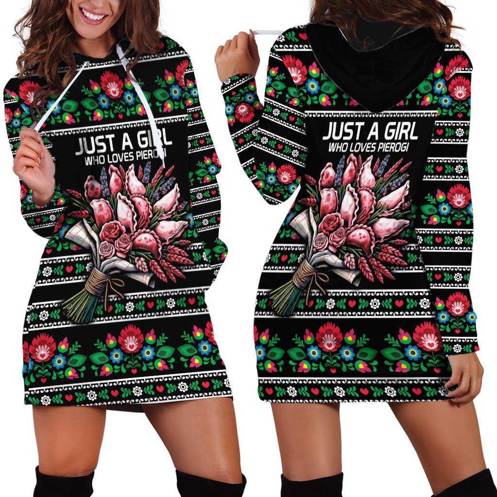 Pink Pierogi Flowers Over Dumplings Hoodie Dress