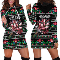 Pink Pierogi Flowers Over Dumplings Hoodie Dress