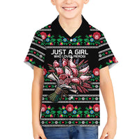 Pink Pierogi Flowers Over Dumplings Kid Hawaiian Shirt