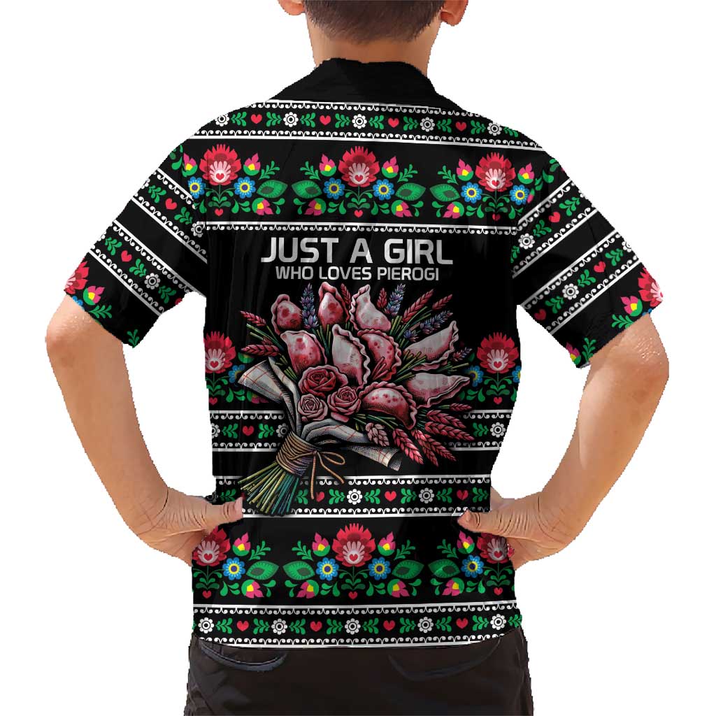 Pink Pierogi Flowers Over Dumplings Kid Hawaiian Shirt