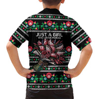 Pink Pierogi Flowers Over Dumplings Kid Hawaiian Shirt