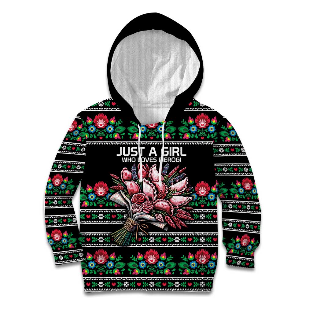 Pink Pierogi Flowers Over Dumplings Kid Hoodie