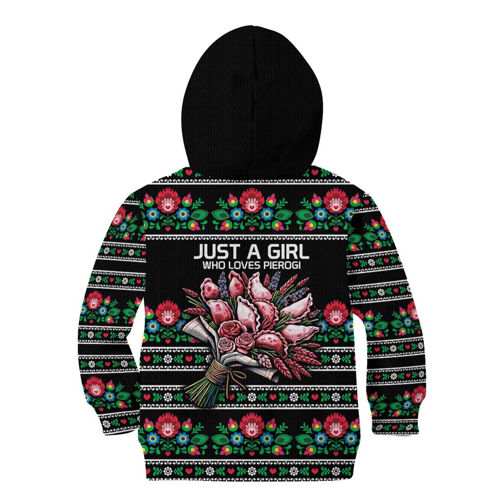 Pink Pierogi Flowers Over Dumplings Kid Hoodie