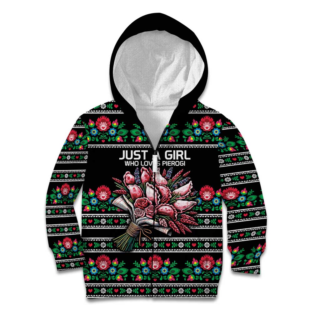 Pink Pierogi Flowers Over Dumplings Kid Hoodie