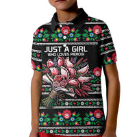 Pink Pierogi Flowers Over Dumplings Kid Polo Shirt