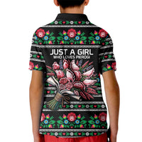 Pink Pierogi Flowers Over Dumplings Kid Polo Shirt