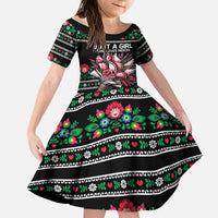 Pink Pierogi Flowers Over Dumplings Kid Short Sleeve Dress