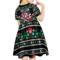 Pink Pierogi Flowers Over Dumplings Kid Short Sleeve Dress