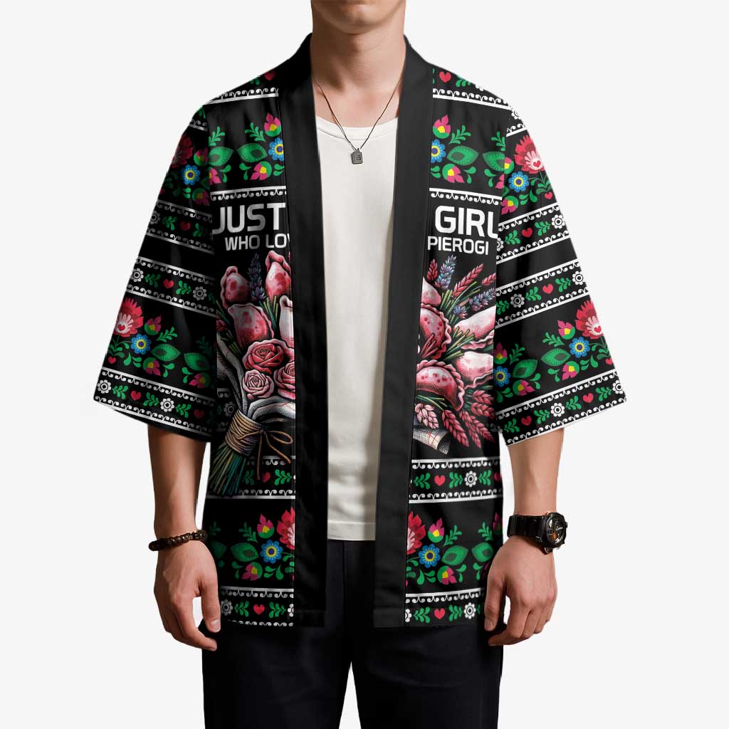 Pink Pierogi Flowers Over Dumplings Kimono