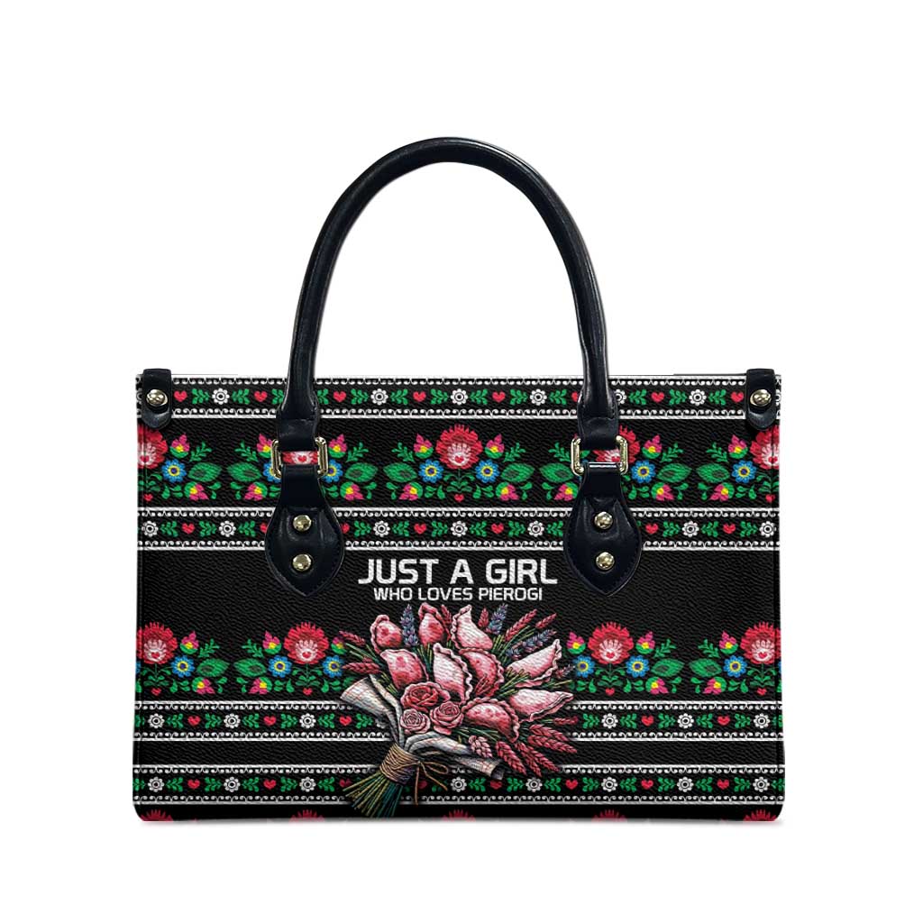 Pink Pierogi Flowers Over Dumplings Leather Bag