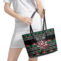 Pink Pierogi Flowers Over Dumplings Leather Tote Bag