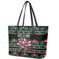 Pink Pierogi Flowers Over Dumplings Leather Tote Bag