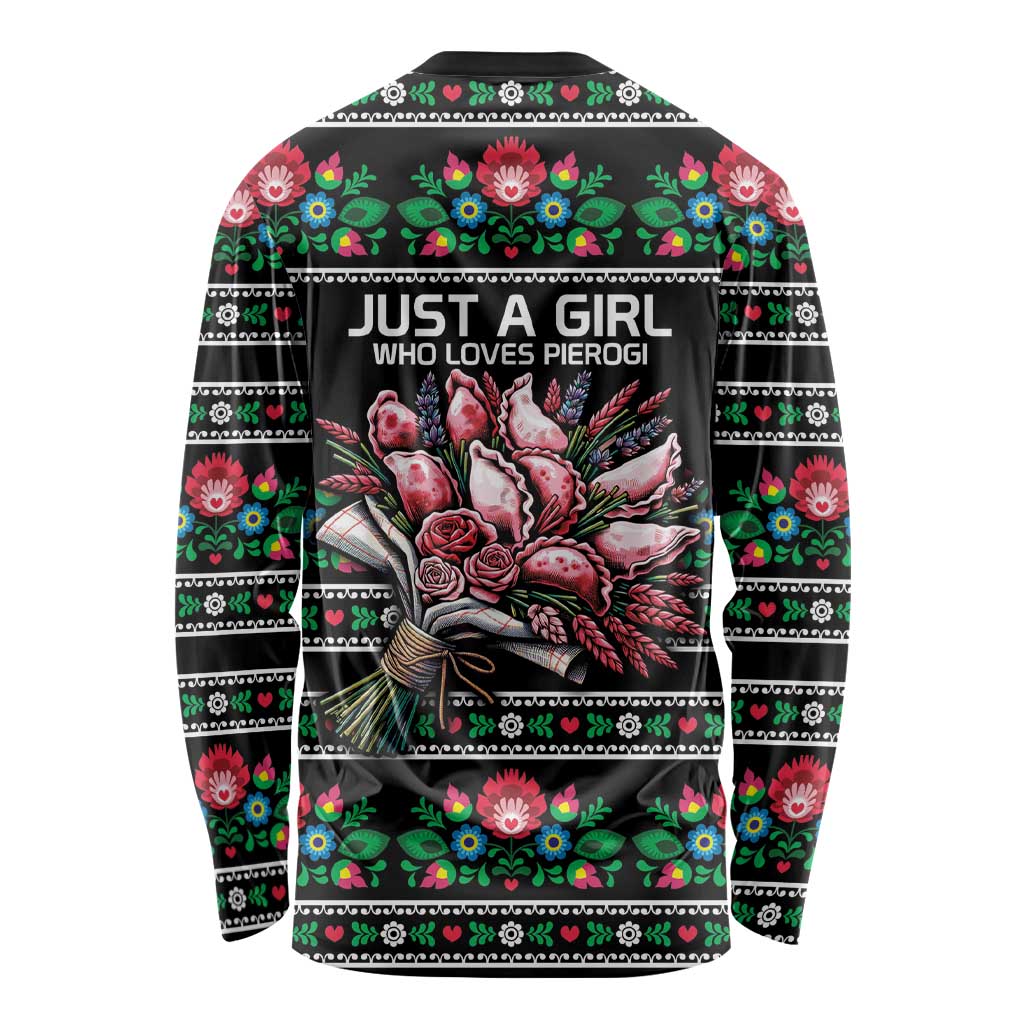 Pink Pierogi Flowers Over Dumplings Long Sleeve Shirt
