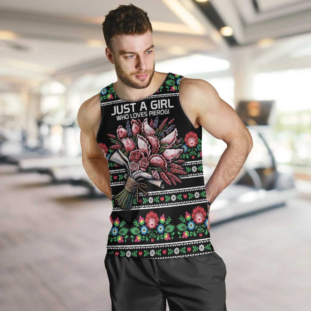 Pink Pierogi Flowers Over Dumplings Men Tank Top