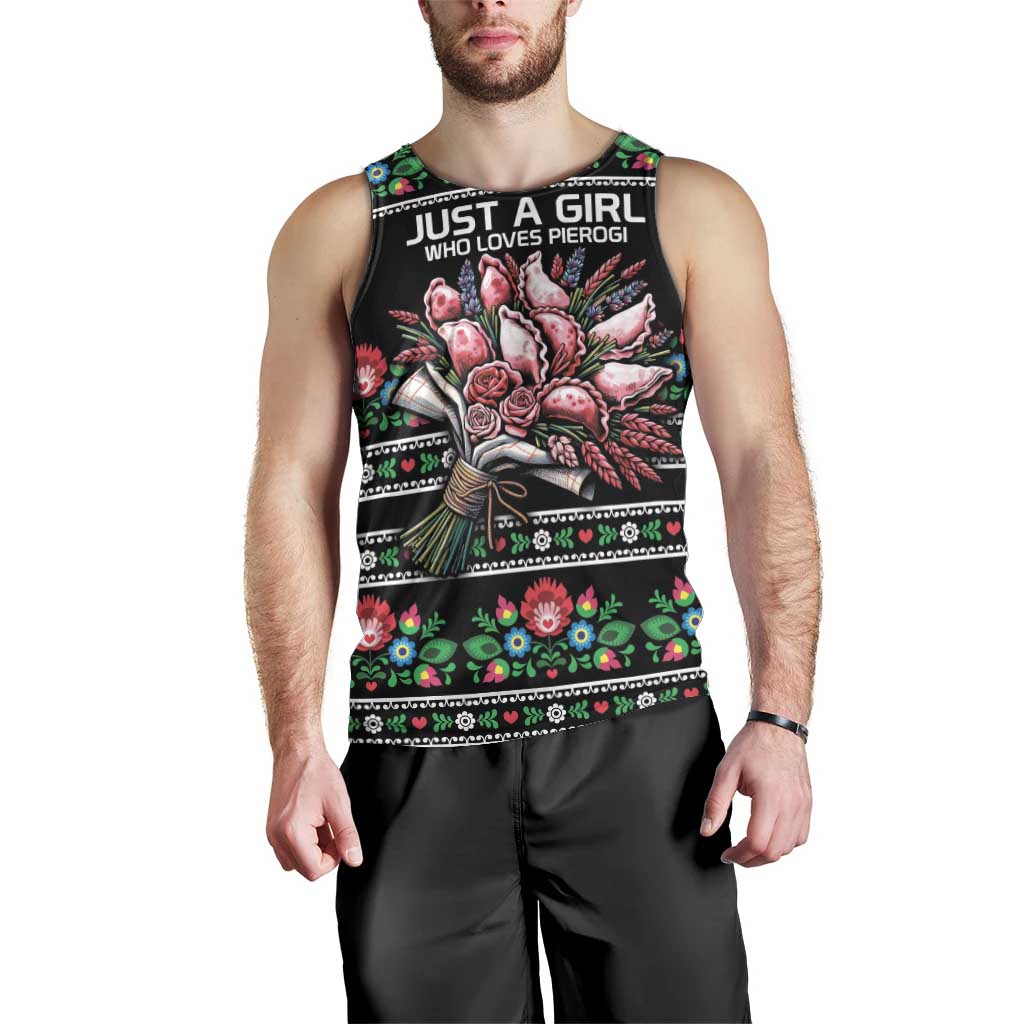 Pink Pierogi Flowers Over Dumplings Men Tank Top