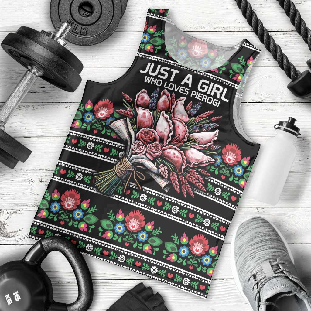 Pink Pierogi Flowers Over Dumplings Men Tank Top