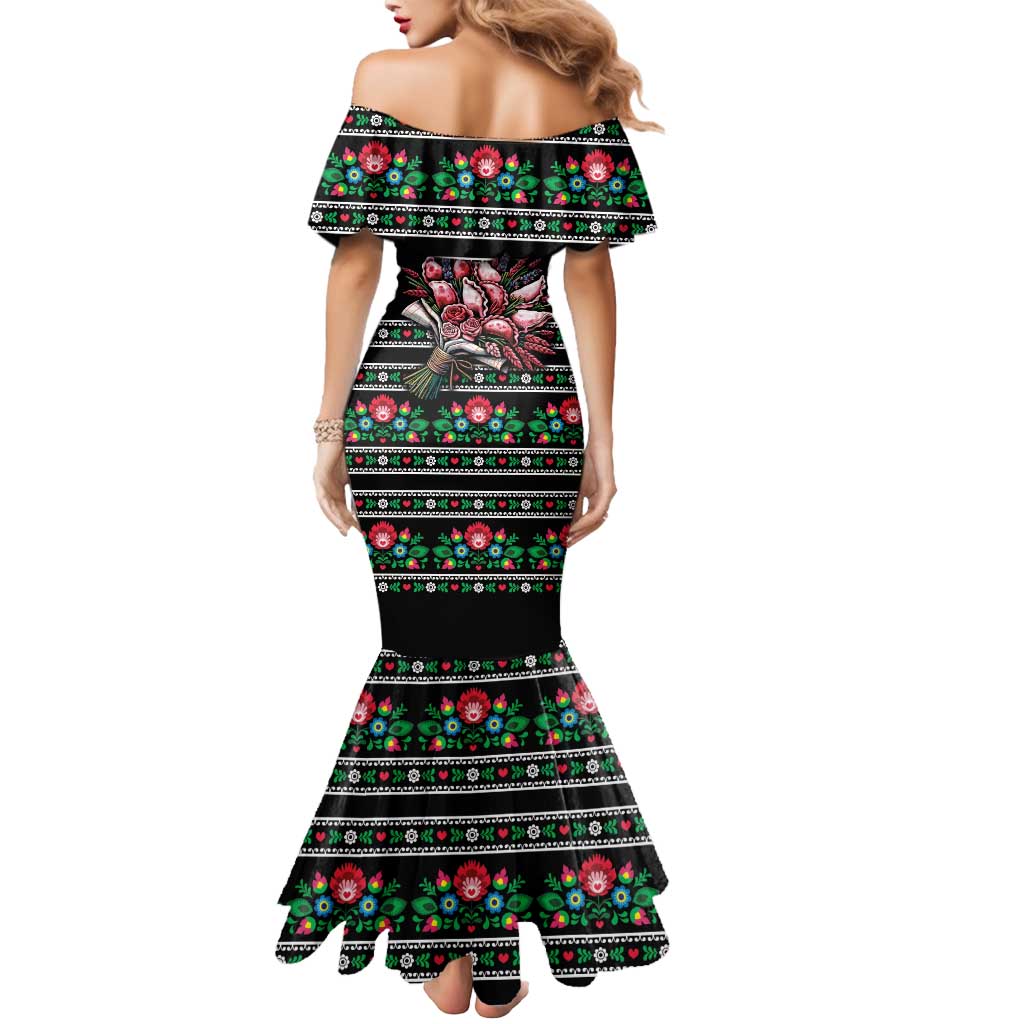 Pink Pierogi Flowers Over Dumplings Mermaid Dress