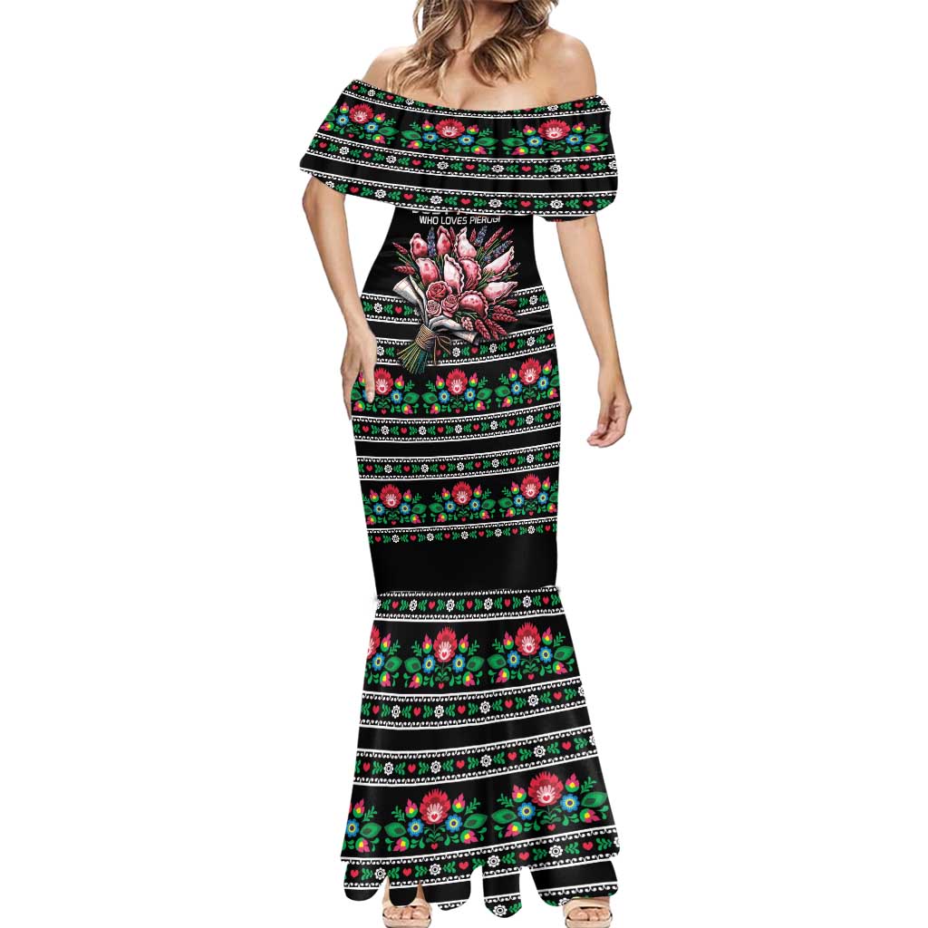 Pink Pierogi Flowers Over Dumplings Mermaid Dress
