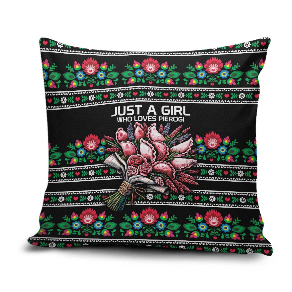 Pink Pierogi Flowers Over Dumplings Pillow Cover