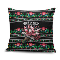 Pink Pierogi Flowers Over Dumplings Pillow Cover