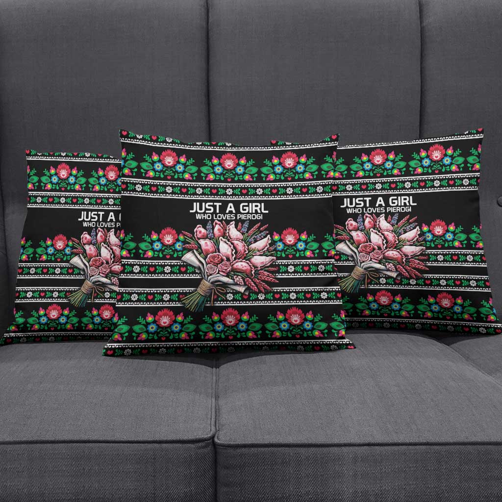 Pink Pierogi Flowers Over Dumplings Pillow Cover