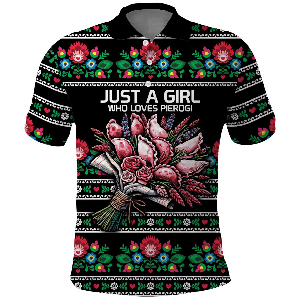 Pink Pierogi Flowers Over Dumplings Polo Shirt