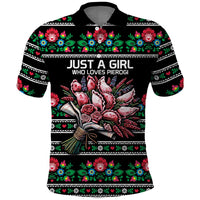 Pink Pierogi Flowers Over Dumplings Polo Shirt