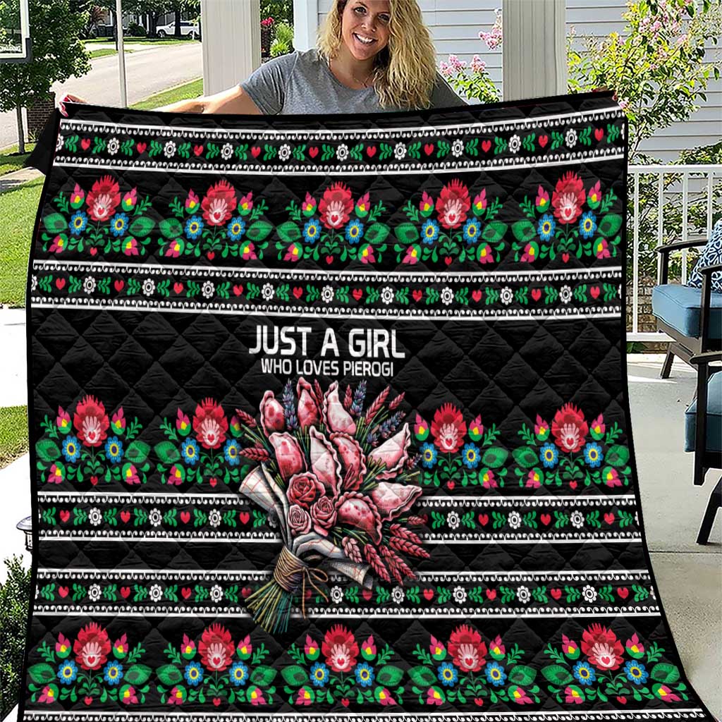 Pink Pierogi Flowers Over Dumplings Quilt