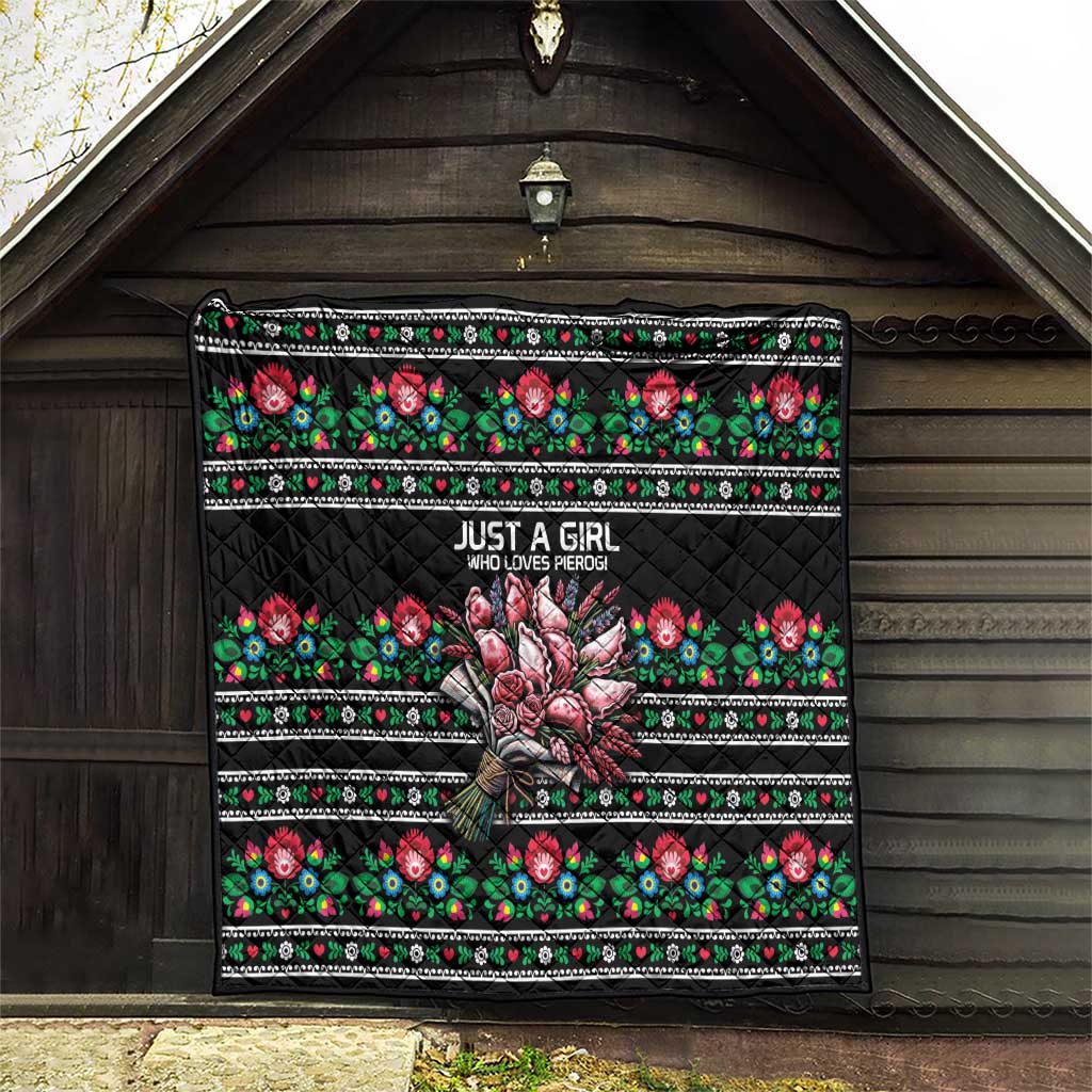 Pink Pierogi Flowers Over Dumplings Quilt