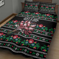 Pink Pierogi Flowers Over Dumplings Quilt Bed Set