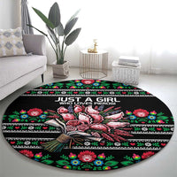Pink Pierogi Flowers Over Dumplings Round Carpet