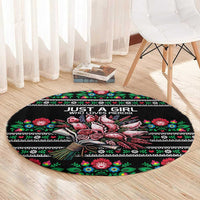 Pink Pierogi Flowers Over Dumplings Round Carpet