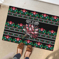 Pink Pierogi Flowers Over Dumplings Rubber Doormat