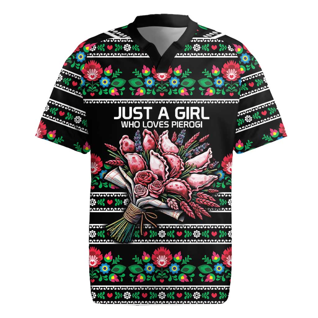 Pink Pierogi Flowers Over Dumplings Rugby Jersey