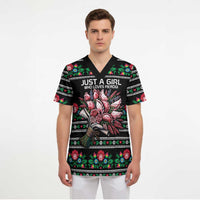 Pink Pierogi Flowers Over Dumplings Scrub Top