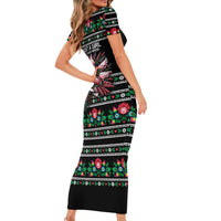 Pink Pierogi Flowers Over Dumplings Short Sleeve Bodycon Dress